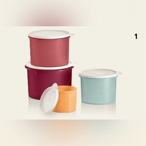 Tupperware Retro Stacking Canisters 4pc Set